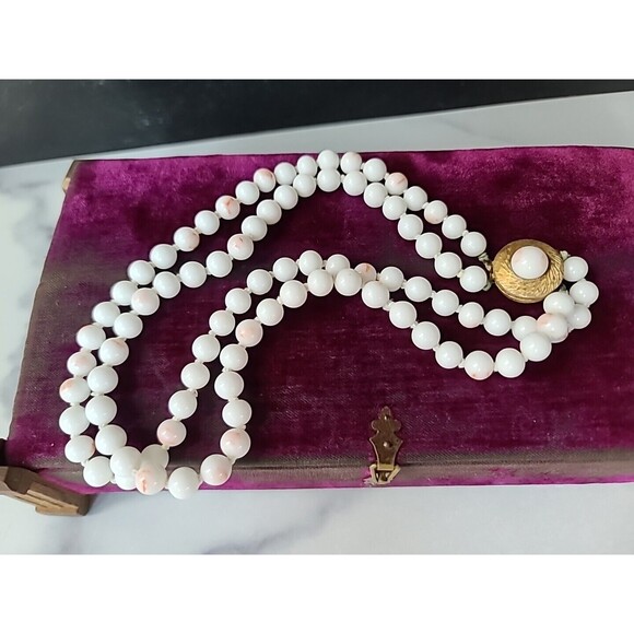 Double-Stranded Glass Beaded Necklace Vintage, READ - Picture 4 of 10